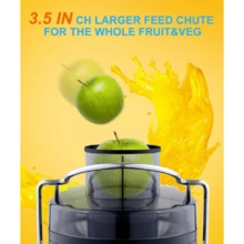 Juicer Machine, 600W Juicer With 3.5 WideChute For Whole Fruits And Veg, Juice Extractorwith 3 Speeds,,Easy To Clean, CompactCentrifugal Juicer Anti-Drip - 黑色 - 查看 3