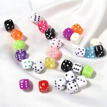 50pcs/Pack Acrylic Square Dice Beads, 8mm Cute Necklace Bracelet Phone Charm DIY Craft Accessories