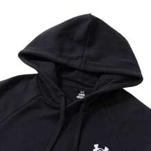 Under Armour 男式黑色保暖防风连帽夹克，休闲运动外套 - 黑色 - 查看 3