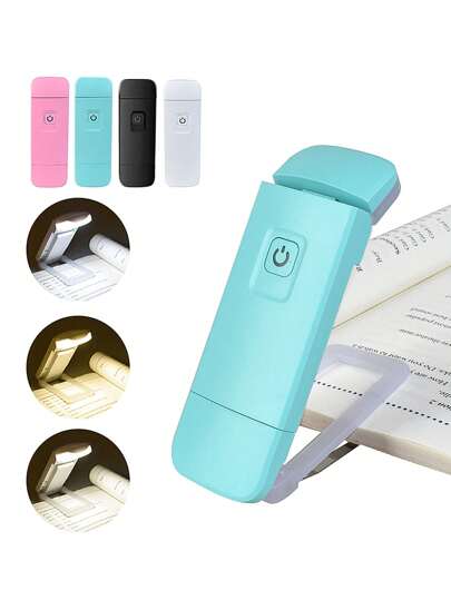 1pc New Mini USB Rechargeable Reading Light Portable Bookmark Light, 3-Color Mild Soft Lamp Adjustable Brightness LED Bookmark Light, Good Storage Durable Bookmark Light Bed Reading Car Reading Light Suitable For Home Decor Bedroom Living Room Office Study Student Dormitory Lighting Nightlight Is The Best Gift For Friends And Relatives (White/Black/Pink/Green)