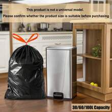 2 Rolls Of 30/60/100L Multi-Purpose Garbage Bags For Kitchen Household Large Drawstring Garbage Bags Bathroom Garbage Bags Disposable Garbage Bags Bagged Kitchen Storage Garbage Bags Suitable For Bathroom Kitchen Office Restaurant Living Room Room Cleaning Supplies,Kitchen,Bathroom,Home,Household Suppliers
