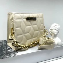 Women's Small Vancouver Crossbody Bag For Party Wedding Graduation Clubbing Thick Chain Strap Luxury - 灰色 - 查看 4