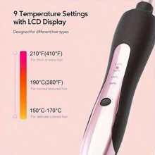 1pc 3/8" Mini Ceramic Curling Iron, Suitable For Short & Long Hair, Adjustable Temperature, Auto Shut Off, 9mm, Rose Gold, Holiday Gift