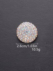 3 件/包闪亮水钻纽扣，金属半圆形 AB 水钻纽扣，适用于毛绒、外套、毛衣、连衣裙、DIY 配饰 - 彩色 - 查看 12