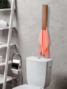 1 件巨型衣夹浴室毛巾架，超大木夹毛巾架套装，适用于浴室、农舍装饰壁挂式毛巾架、多功能家居洗衣装饰、毛巾架或挂钩 | 浴室配件墙面装饰