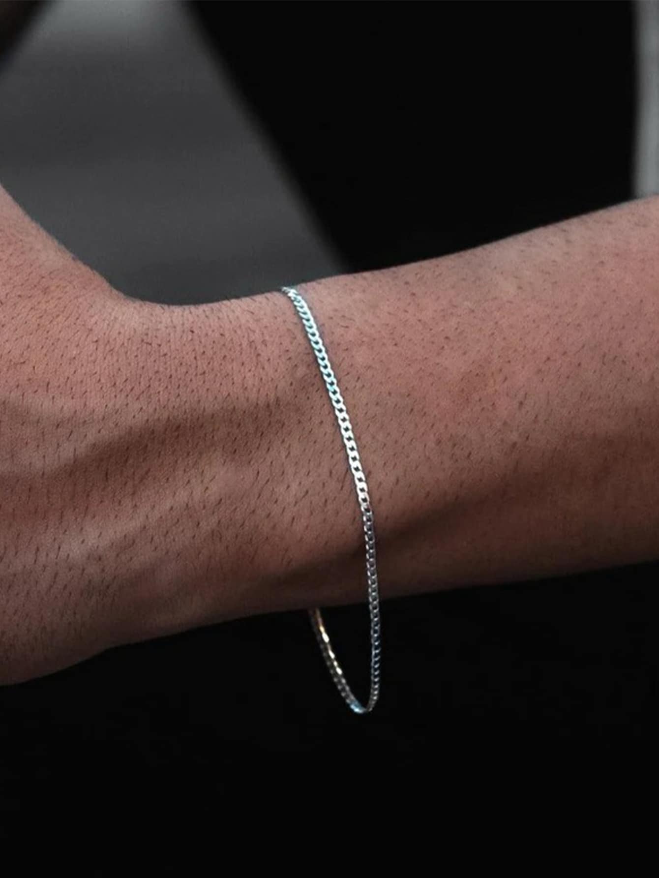 Pulseira Masculina 2mm Banhada Prata 925 Grumet Escama De Peixe