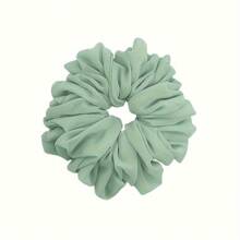 1pc Women Floral Bouquet Chiffon Scrunchie Ruffle Hair Tie Elegant Large Hair Bands For Daily Ponytail Buns Scrunchies Scrunchy Hair Ties, Casual