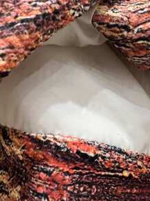 Men Corduroy Fabric Casual Jacket, Loose Fit Warm Printed Outerwear, Fall/Winter