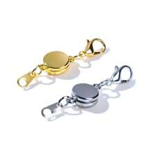 Magnetic Necklace Clasps And Closures,Jewelry Clasps For Women, Magnetic Necklaces Chains Bracelets Clasp And Closures Extender With Lobster Claw Clip Converter For Jewelry Making Crafts Lanyards DIY - Round - View 2