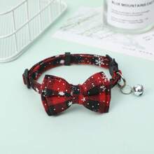 New Arrival Detachable Bow-Knot Christmas Pet Collar, Adjustable Medium/Large Pets Xmas Colored Bow Tie Bell Necklace