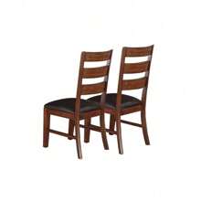 Set Of 2,Sara Ladder Back Dining Side Chairs In Brown
