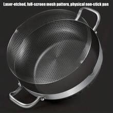 1pc Pans For Cooking, Soup Pot, Five-Ply Stainless Steel Saute Pan, Hot Pot 6 Quarts Deep Frying Pan, 12 Inch Induction Compatible Cooking Pan, Saute Pan With Lid, Dishwasher & Oven - Silver - View 10