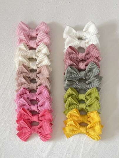 10-20件婴儿蝴蝶结发夹女童安全发夹儿童甜美发夹儿童发饰
