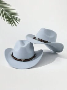 2 件男女通用刺绣牛头装饰波西米亚风牛仔/女牛仔软毡软呢帽，适合户外、休闲、4 季 - 多色 - 查看 20