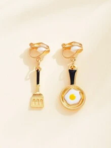 Pan Spatula Asymmetric Earrings