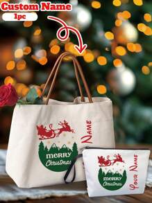 1 túi vải tote đựng quà Giáng sinh tùy chỉnh cho lễ hội hóa trang Trick Or Treating, túi kẹo Goodie Giáng sinh, túi quà Giáng sinh, túi vải canvas tái sử dụng đựng đồ dùng cho tiệc cho trẻ em, túi đựng đồ ăn nhẹ có quai xách, túi vải tote Giáng sinh có thể tái sử dụng đựng đồ dùng cho lễ hội hóa trang Trick Or Treating, túi mua sắm tạp hóa và nhiều đồ dùng khác cho Giáng sinh, túi vải tote cá nhân hóa cho phụ nữ đi làm, quà tặng có tên cá nhân hóa cho phụ nữ, quà tặng phù dâu cá nhân hóa quà tặng cho ngày cưới - trắng - Xem 8