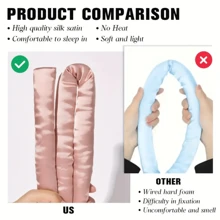 Ellitina 4 Pieces Silk Non Heat Curler Set - Soft Non Heat Curler With Adjustable Clip, Suitable For DIY Sleep Curling, Back To School, Travel Holiday Essentials, Hair Accessories Hair Curlers, Curly Hair Brush, Rollers, Curly Hair Products, Hair Curl, Curly Hair Tools, Hair Rollers, Curly Hair, Heatless Curl, Heatless Curls, Curly Hair Rollers