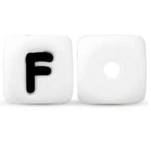 10 pezzi/26 pezzi Perline in silicone da 12 mm con base bianca e lettere nere per realizzare bracciali, portachiavi fai-da-te e per la creazione di gioielli