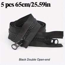 5 Pcs 8 #Resin Zipper Single Open Double Open Clothing Jacket Down Jacket Zipper Spot Black Multi-Size - 8# Resin Zipper - View 19