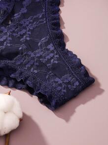 4 件装女士性感镂空小花丁字裤带蕾丝交叉带，性感丁字裤内衣，内衣 - 彩色 - 查看 10