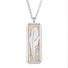 New Rectangular Aromatherapy Necklace Diffuser Jewelry Hollow Out Magnetic Locket Pendant Necklaces Scent Perfume Essential Oil Diffuser Necklace Women Sweater Chain Necklaces - Silver - View 31
