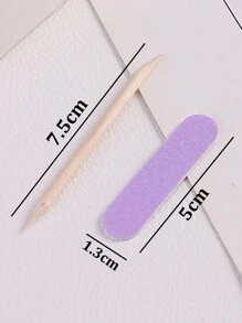 20件套便携式美甲清洁套装，紫色双面迷你指甲锉和角质层推棒，美甲修脚工具，美甲用品，美甲工具，美甲艺术工具，返校季，美甲，美甲贴片工具 - 彩色 - 查看 11