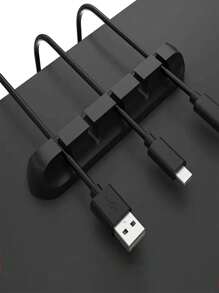 1/2/3/5 cái Bộ sắp xếp dây điện ô tô không cần khoan, Kẹp cáp để bàn, Bộ quấn dây bằng silicon, Kẹp cáp 1357 lỗ, Bộ quấn dây bằng silicon, Giá đỡ dây có độ nhớt cao tự dính, Bộ sắp xếp cáp tai nghe - Nhiều màu - Xem 4