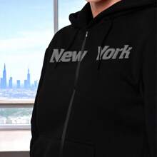 Casual Set For Women Sweatshirt With Hood And Jogger Sport Fashion Mod NEW YORK BH - 黑色 - 查看 5