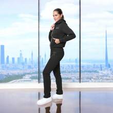 Casual Set For Women Sweatshirt With Hood And Jogger Sport Fashion Mod NEW YORK BH - 黑色 - 查看 2