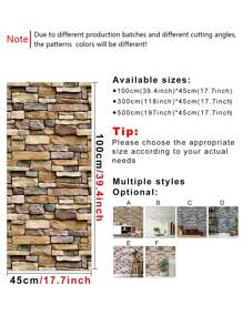 1pc Brick Pattern Self-Adhesive Wall Paper, Modern PVC Waterproof Wall Adhesive Roll For Home, Renovation Stickers Peel Wall Panels, Wall Paper, Wallpapers, Spring Decoration Items Refresh Your Home, Rama Decoration Stickers