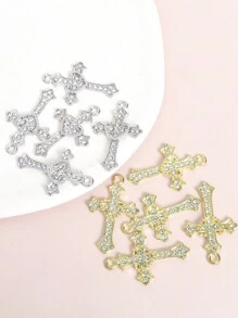 10 chiếc mặt dây chuyền hình trái tim thanh lịch tinh tế, mặt dây chuyền hợp kim đính đá lấp lánh dùng làm đồ trang sức thời trang DIY, vòng cổ, khuyên tai, móc khóa và đồ trang trí quần áo, đồ trang sức thủ công cho nam và nữ theo đạo Thiên chúa - Hoàn hảo để đeo hàng ngày, làm quà tặng hoặc những dịp đặc biệt - tình yêu chéo - Xem 7