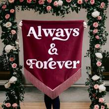Custom Double Side Fringy Flag Banner, For Wedding, Birthday, Anniversaries, Baby Show, All Kinds Of Festivals Can Be Used Indoors And Outdoors Decoration Double-Sided High-Quality Printed Tapestries, Signage, Customized According To Your Design
