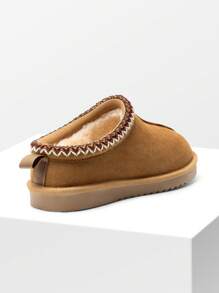 Men's Fuzzy Cozy Slippers – Genuine Suede, Indoor/Outdoor, Comfy Winter Footwear With Memory Foam And Furry Lining - 紫紅色 - 查看 6