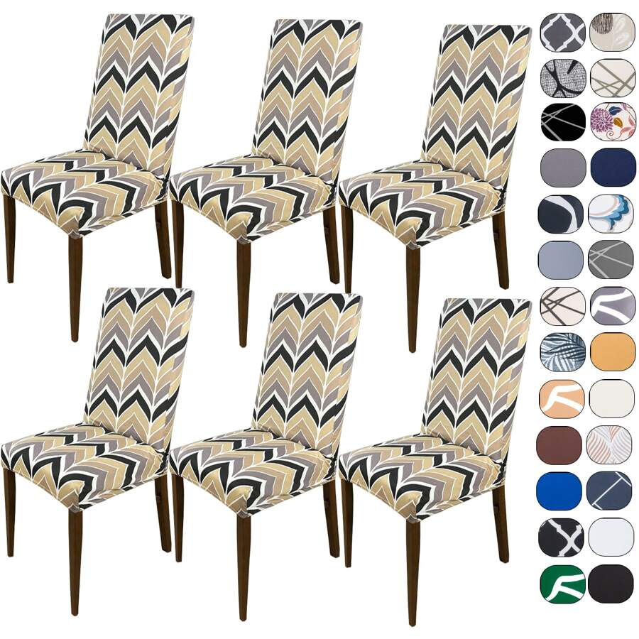 Kit Of 6 Dining Chair Covers Made Of Imported, More Resistant Fabric - Atacama - View 1