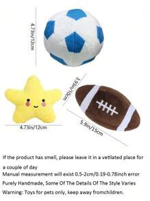 Juguetes de perro con chirrido - Pelotas masticables duraderas para perros, juguetes de peluche suave con chirrido para perros pequeños y medianos, regalo de cumpleaños para cachorros - Multicolor - Ver 2