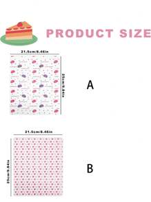 50pcs/Set Pastry Pad Printed Love Food Wrapping Paper Oil-Proof Baking Wax Paper Pastry Paper - Multicolor - View 7