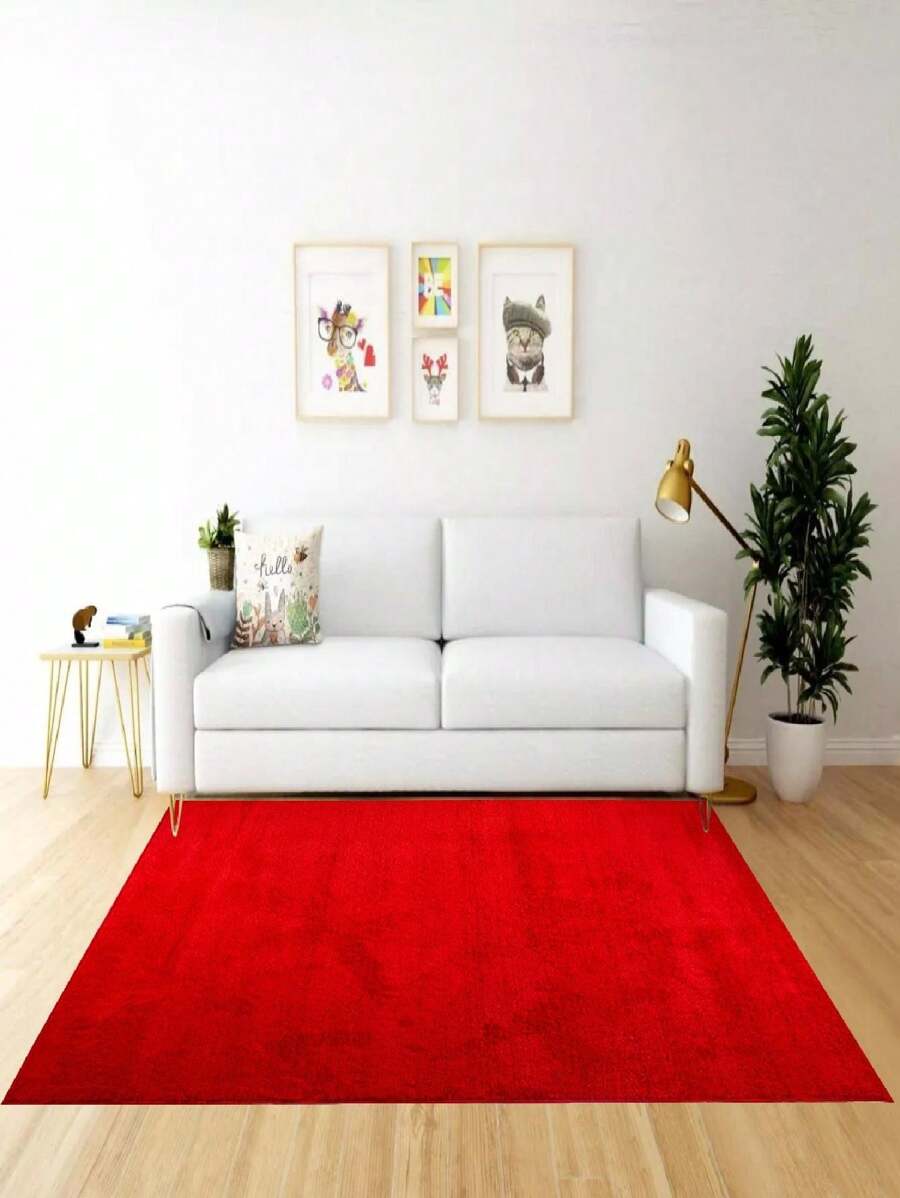 Apolo Rug 1.50 X 2.00 Bedroom Living Room Super Soft Fur Modern Office Non-Slip - 紅色的 - 查看 1
