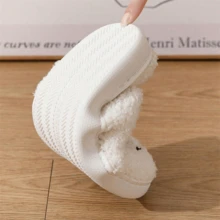 Zapatillas térmicas cálidas para mujer, nuevos modelos, zapatillas térmicas antideslizantes para interiores y hogar, estilo de pareja, invierno - sombrero verde - Ver 5