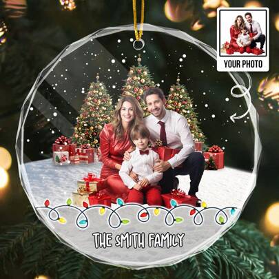 Catygift زخرفة زجاجية مخصصة بالصور - هدية للأمهات الجدد، عيد الميلاد، التخرج، ديكور المنزل، ديكور عيد الميلاد، ديكور الغرفة، عيد الميلاد، تقويم العطلات