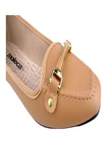 Moleca Women's Round Toe Pumps With Gold Detail In Nude - Màu be - Xem 8