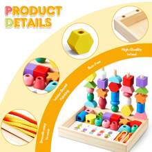 老年人痴呆症礼物-五套柱珠盒，适合老年人、老年痴呆症产品、老年痴呆症活动，适合老年患者的圣诞礼物 - 乾枯玫瑰色 - 查看 6