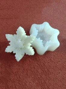 1 Khuôn silicon hình bông tuyết DIY, Khuôn nến hương liệu Giáng sinh, Đồ trang trí để bàn, Đồ trang trí gia dụng, Đồ thủ công mỹ nghệ, Khuôn silicon 3D để làm mặt dây chuyền trang trí Giáng sinh - trắng - Xem 2