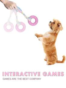 Juguetes para perros, juguetes de correa para perros pequeños, juguetes para masticar interactivos para cachorros, juguetes de tira y afloja, juguetes de limpieza dental, regalos, juguetes de anillo para masticar para perros pequeños y medianos, juguetes interactivos de goma con correa de tela (azul, rosa, amarillo) para interiores y exteriores, juego, entrenamiento, Día de San Valentín, regalos para gatos/perros - Multicolor - Ver 7