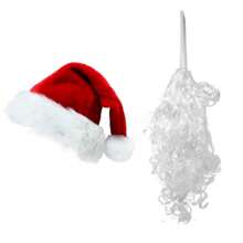 圣诞老人服装套装，配有帽子和胡须 - 非常适合圣诞节派对 - 彩色 - 查看 2