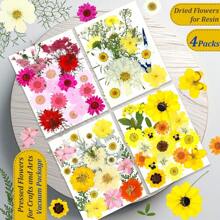 Dried Pressed Flowers For Epoxy Resin Molds Dried Flowers For Crafts Scrapbooking Supplies Jewerlry Making Greeting Cards DIY Nail Decorations Edible Flowers With 1pc Tweezers(Sunshine Style - Hồng Vàng Trắng - Xem 2