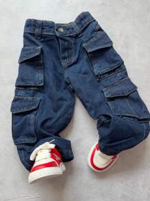 CALÇA JEANS INFANTIL MENINO CARGO STREET BAGGY