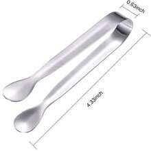 Mini Serving Tongs 1/12 Pcs, 4.3 Inches(About 10.9 Cm) Stainless Steel 304 Material Round Tip Ice Tongs, Appetizer Tongs, Silver Mini Ice Tongs, Tea Party Coffee Bar Desserts - Multicolor - View 3