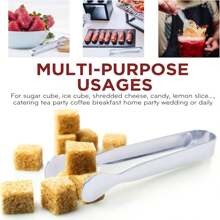 Mini Serving Tongs 1/12 Pcs, 4.3 Inches(About 10.9 Cm) Stainless Steel 304 Material Round Tip Ice Tongs, Appetizer Tongs, Silver Mini Ice Tongs, Tea Party Coffee Bar Desserts - Multicolor - View 5