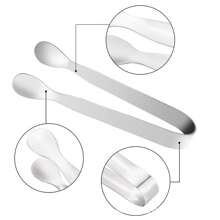 Mini Serving Tongs 1/12 Pcs, 4.3 Inches(About 10.9 Cm) Stainless Steel 304 Material Round Tip Ice Tongs, Appetizer Tongs, Silver Mini Ice Tongs, Tea Party Coffee Bar Desserts - Multicolor - View 4
