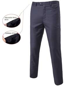 3pcs/Set Formal Business Wedding Solid Color Men's Suit - Dark Grey - View 3